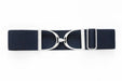 2" Elastic Belt - Navy w/Silver Stirrup - Equine Exchange Tack Shop