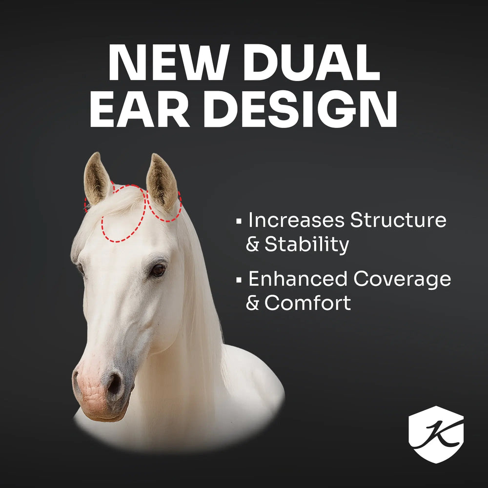 Draft Fly Mask with Fleece Trim - Dual Ear Holes - 73% UV Blocking - Equine Exchange Tack Shop