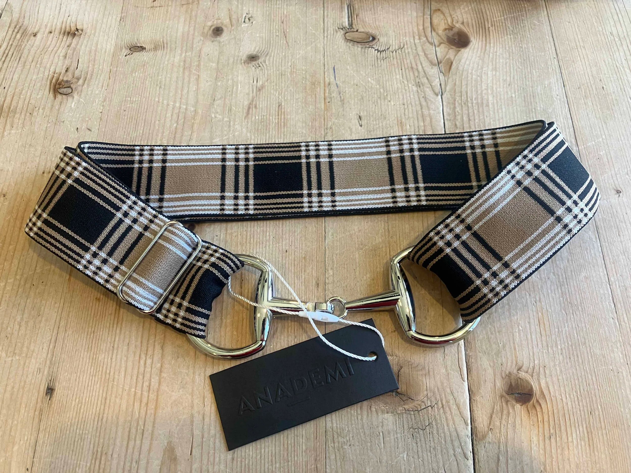 Anademi Plaid Stretch Bit Belt  