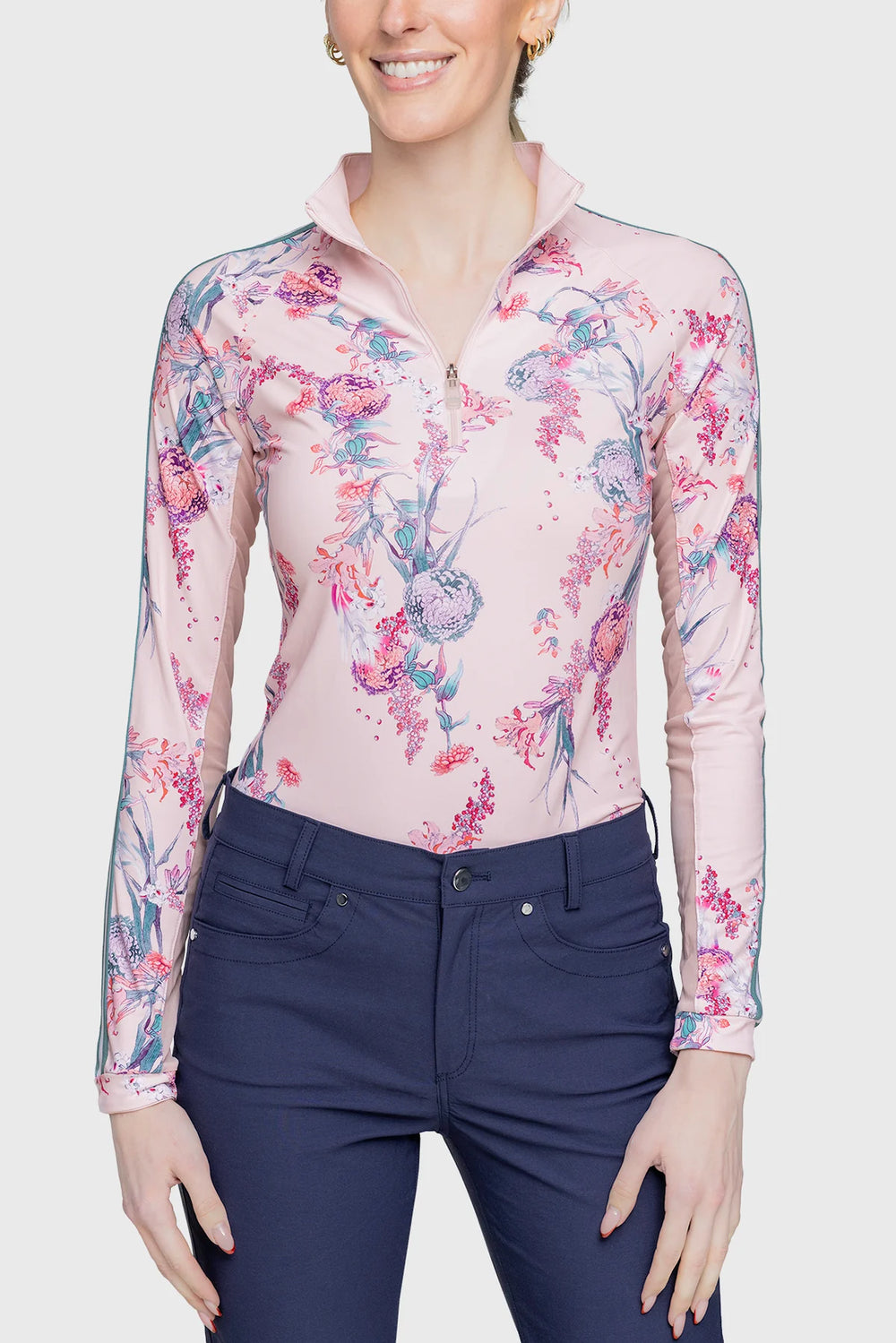 Kastel Pink Tea Garden 1/4 Zip Sun Shirt - Equine Exchange Tack Shop