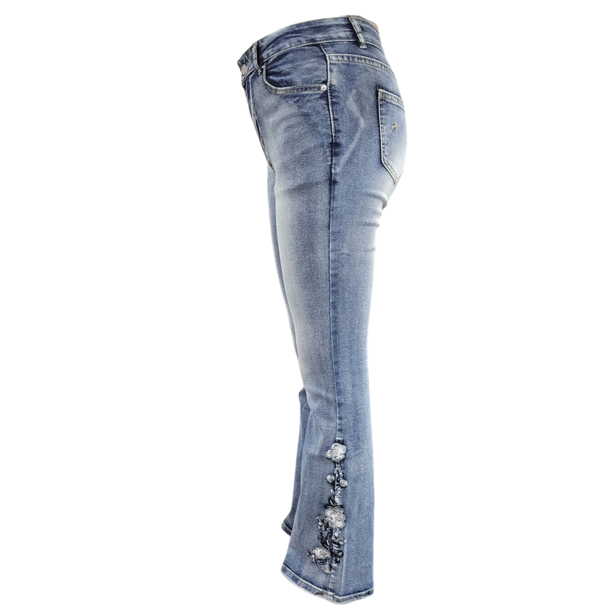 Ladies Embroidered Leg Jeans