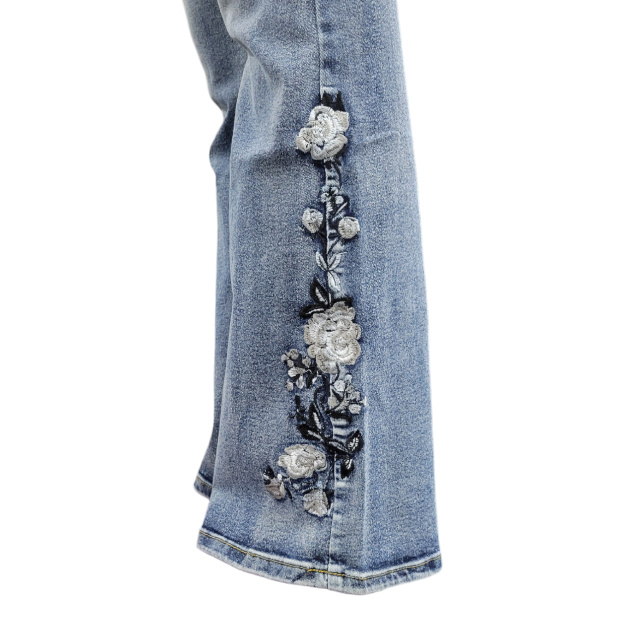 Ladies Embroidered Leg Jeans