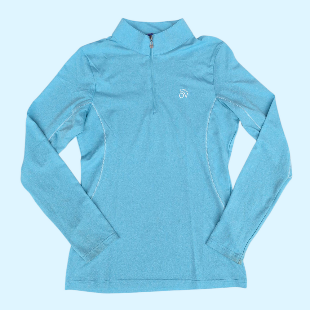 Ovation Ladies Long Sleeve 1/4 Zip Baselayer in Aqua - Small