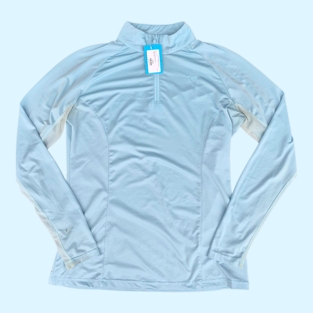 Piper Ladies Long Sleeve 1/4 Zip Sun Shirt in Light Blue - Medium