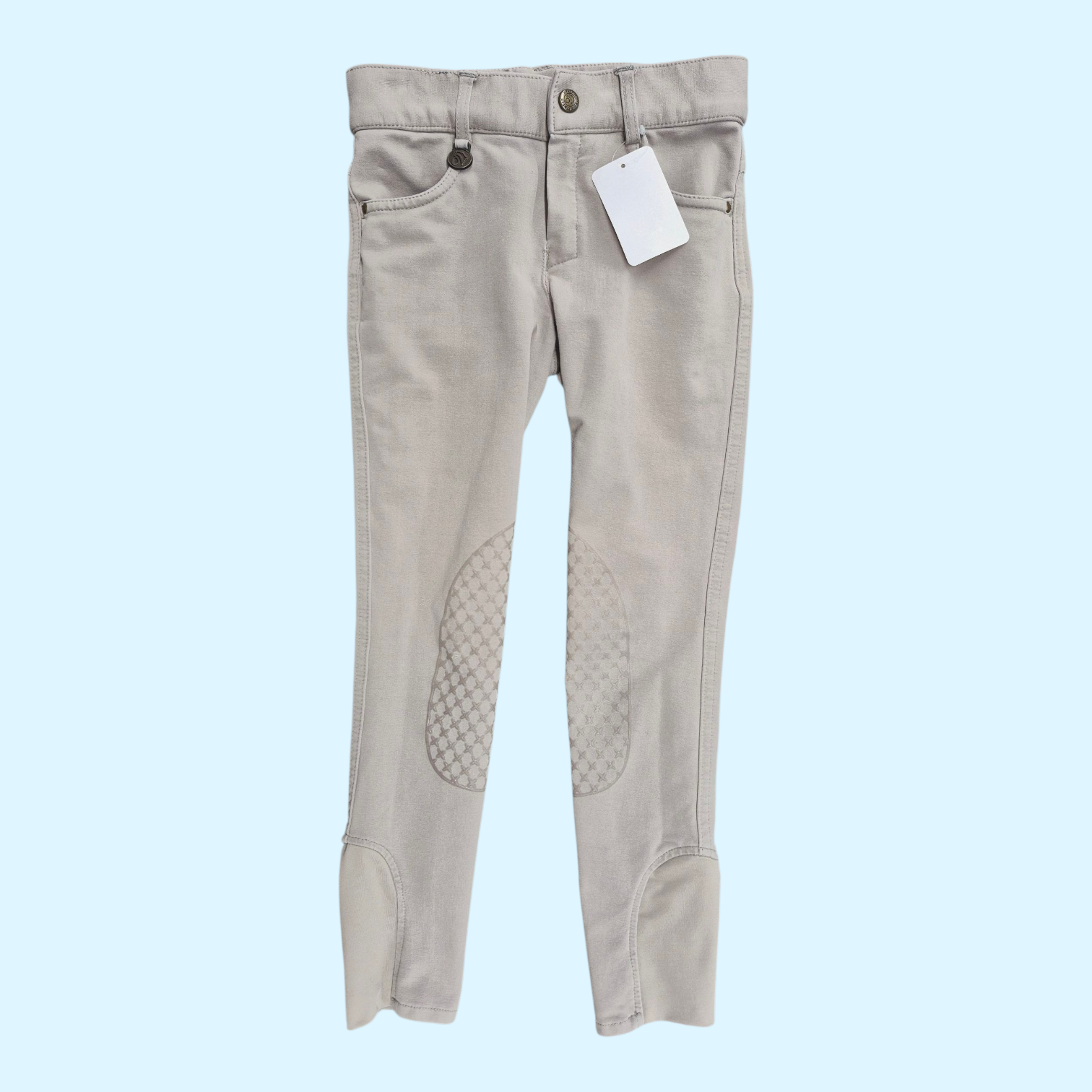Ovation Kids SoftFlex Griptec Knee Patch Breech in Tan - 10 - Equine Exchange Tack Shop