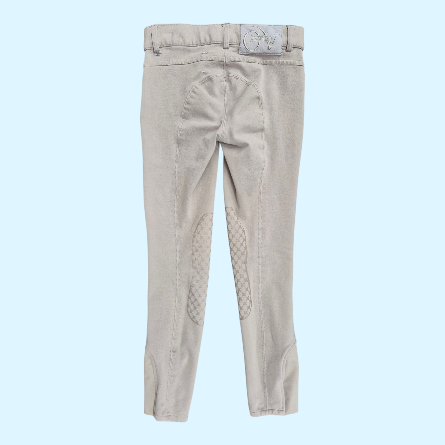 Ovation Kids SoftFlex Griptec Knee Patch Breech in Tan - 10 - Equine Exchange Tack Shop