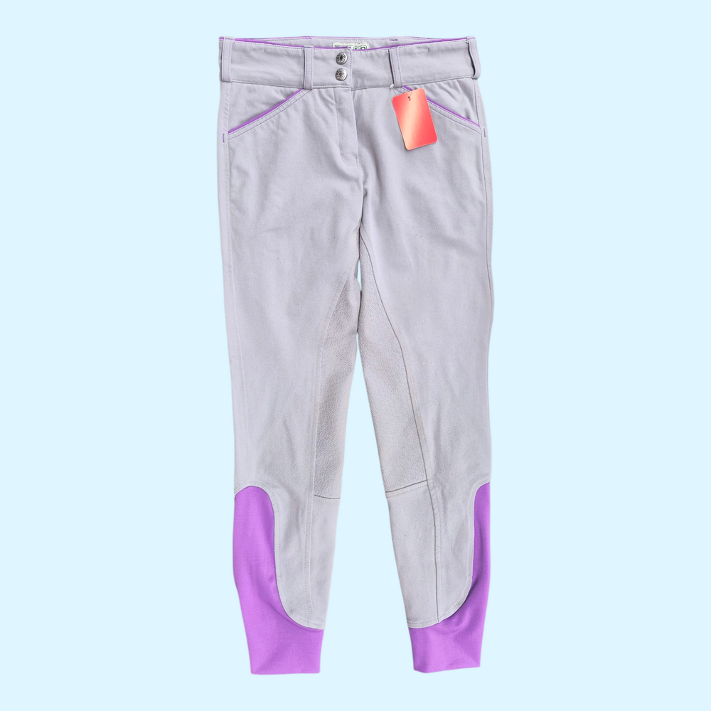 Dover Saddlery Ladies Silicone Full Seat Breeches in Lilac - 24