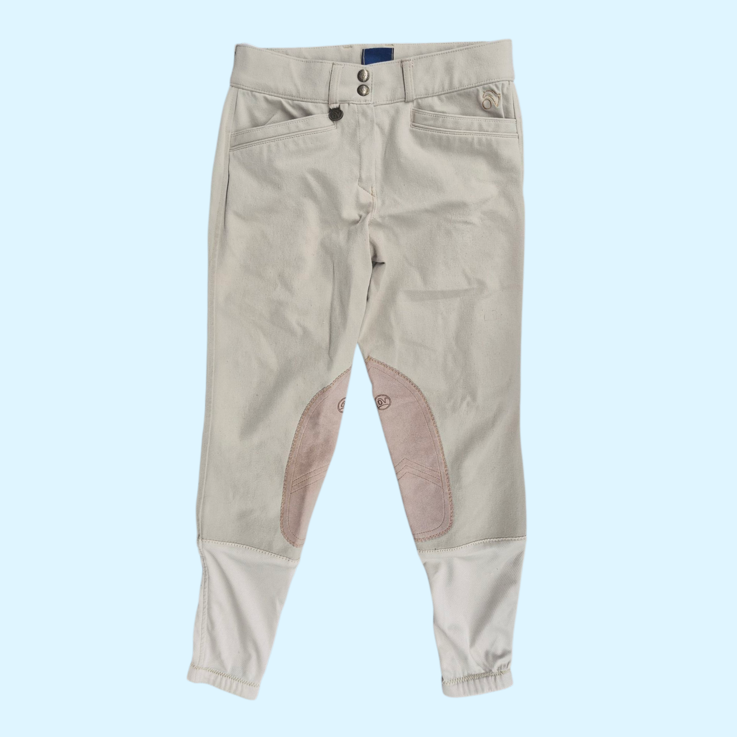 Ovation Ladies Celebrity Knee Patch Breech in Tan - 28 - Equine Exchange Tack Shop