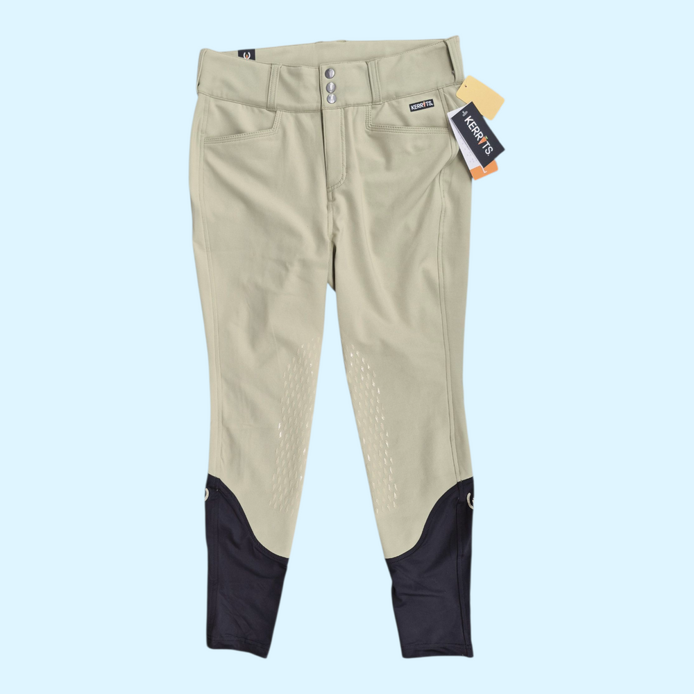 Kerrits Ladies Arena K-Pro Knee Patch Breeches in Tan - Large(Fits 34L) NWT