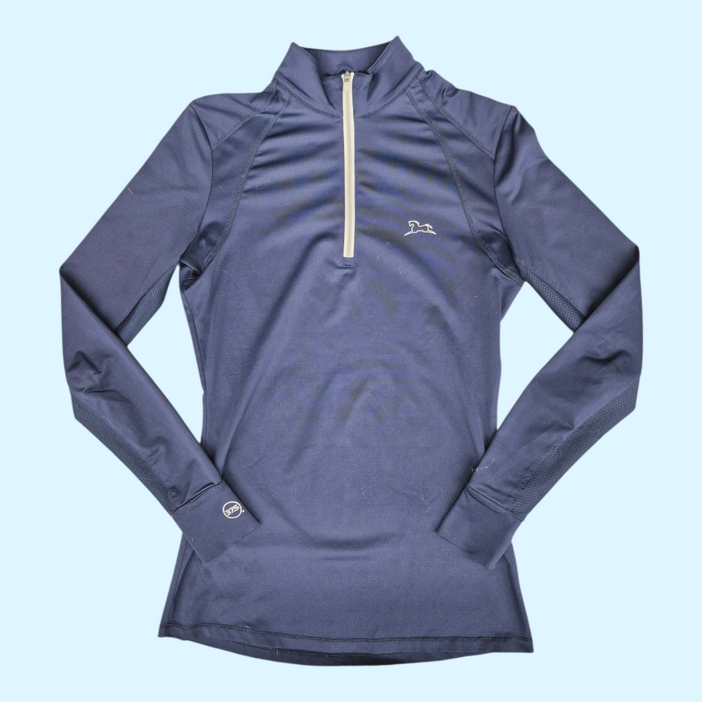R.J. Classics Ladies Long Sleeve 1/4 Zip Sun Shirt in Navy - XXS