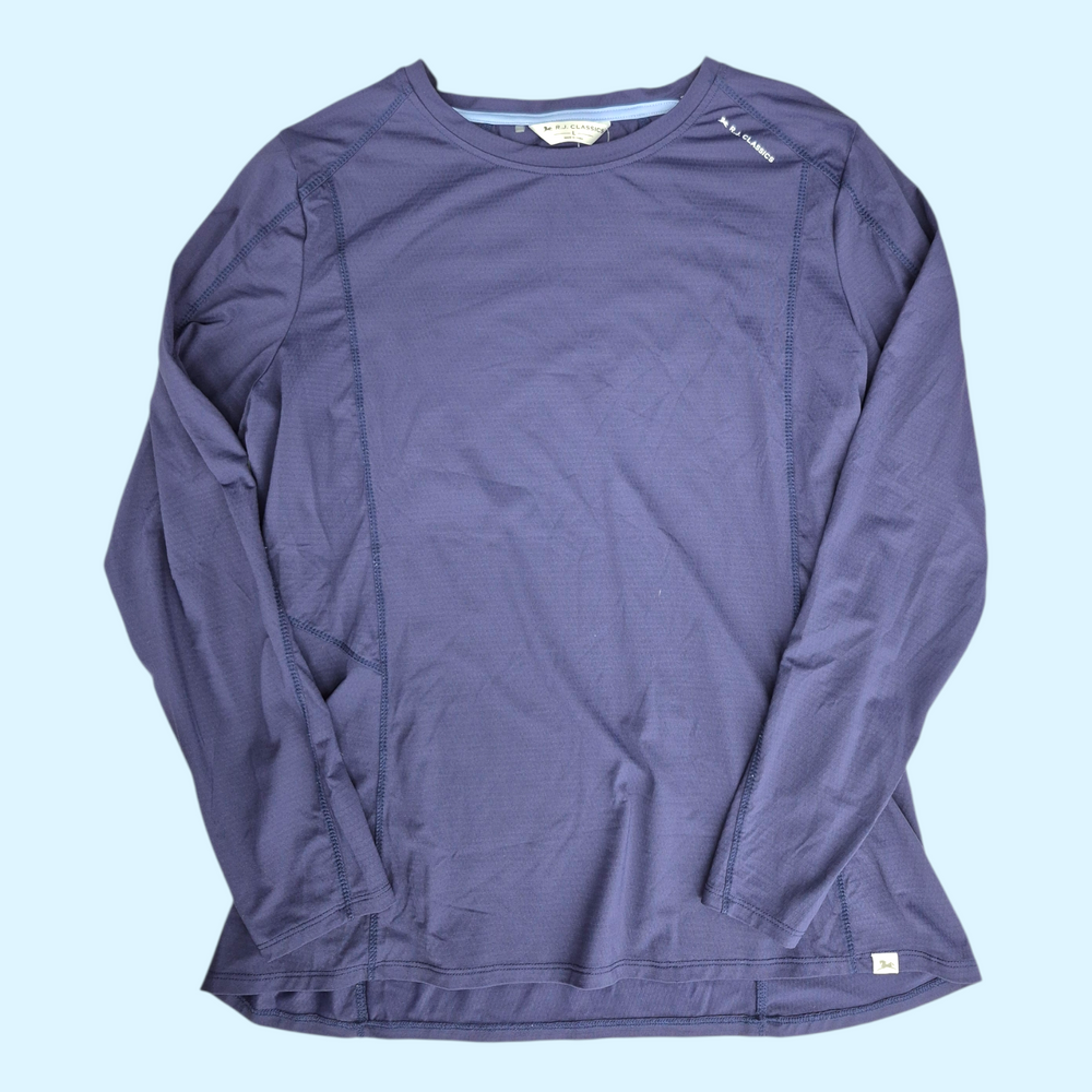 RJ Classics Jordyn Crew Neck Long Sleeve Shirt in Midnight - Large