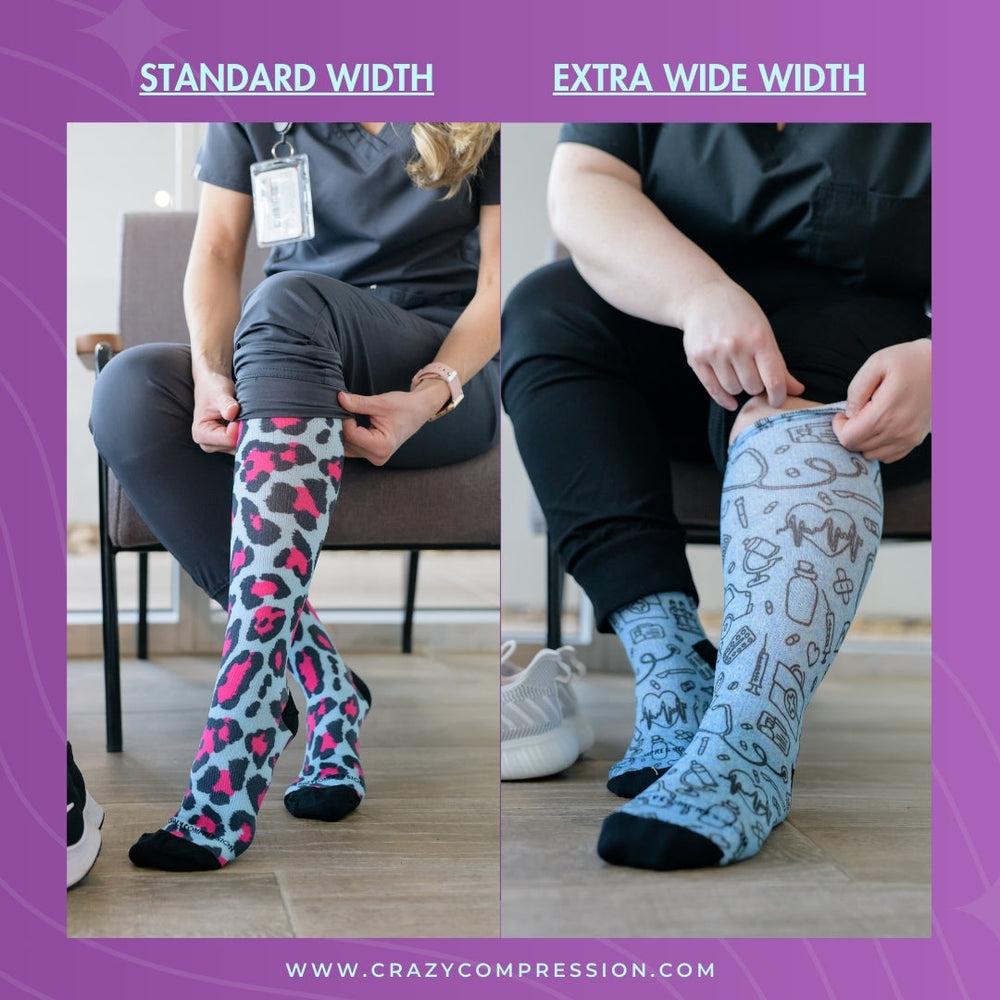 Heart Station Blue Compression Socks - Equine Exchange Tack Shop