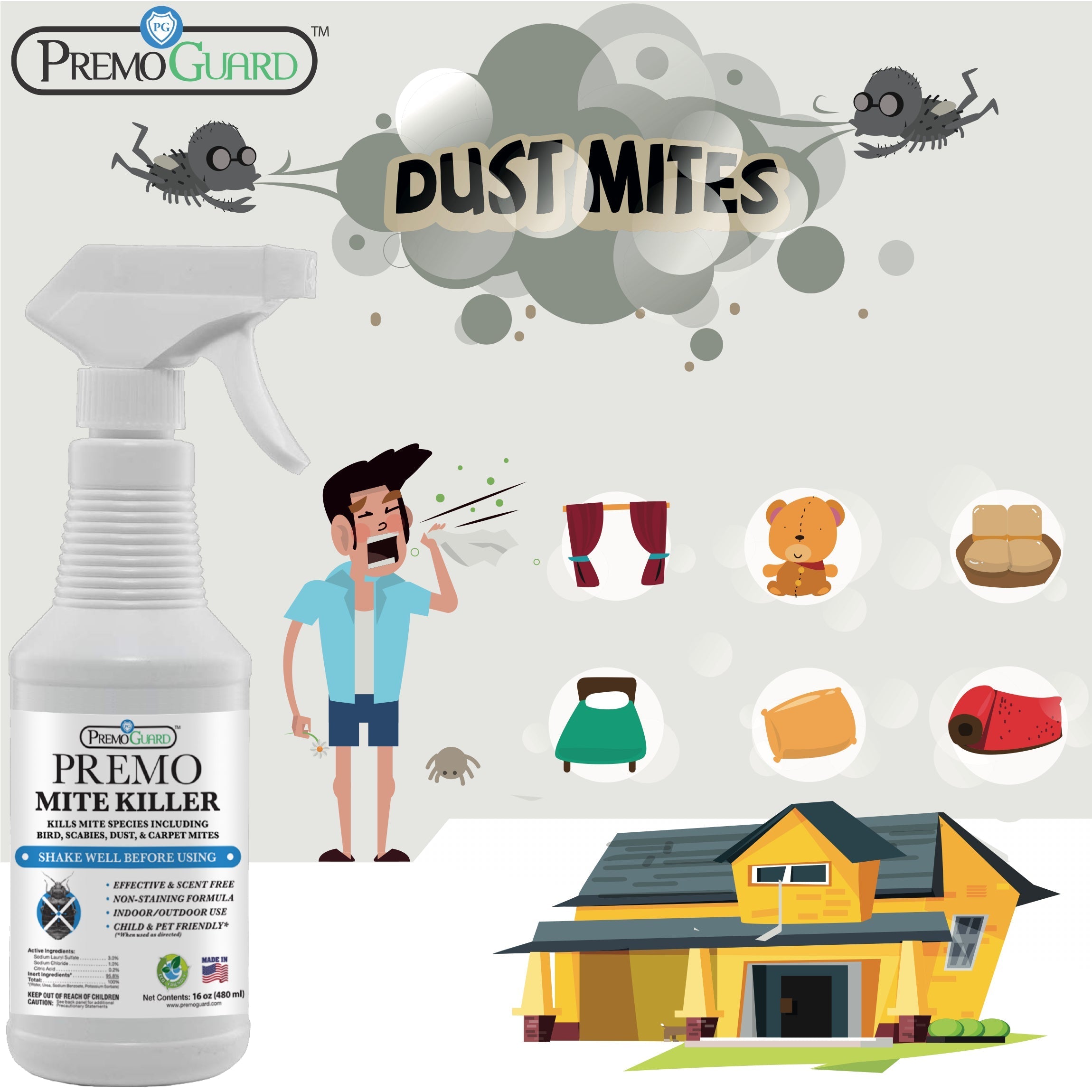 Mite Killer Spray - All Natural Non-Toxic