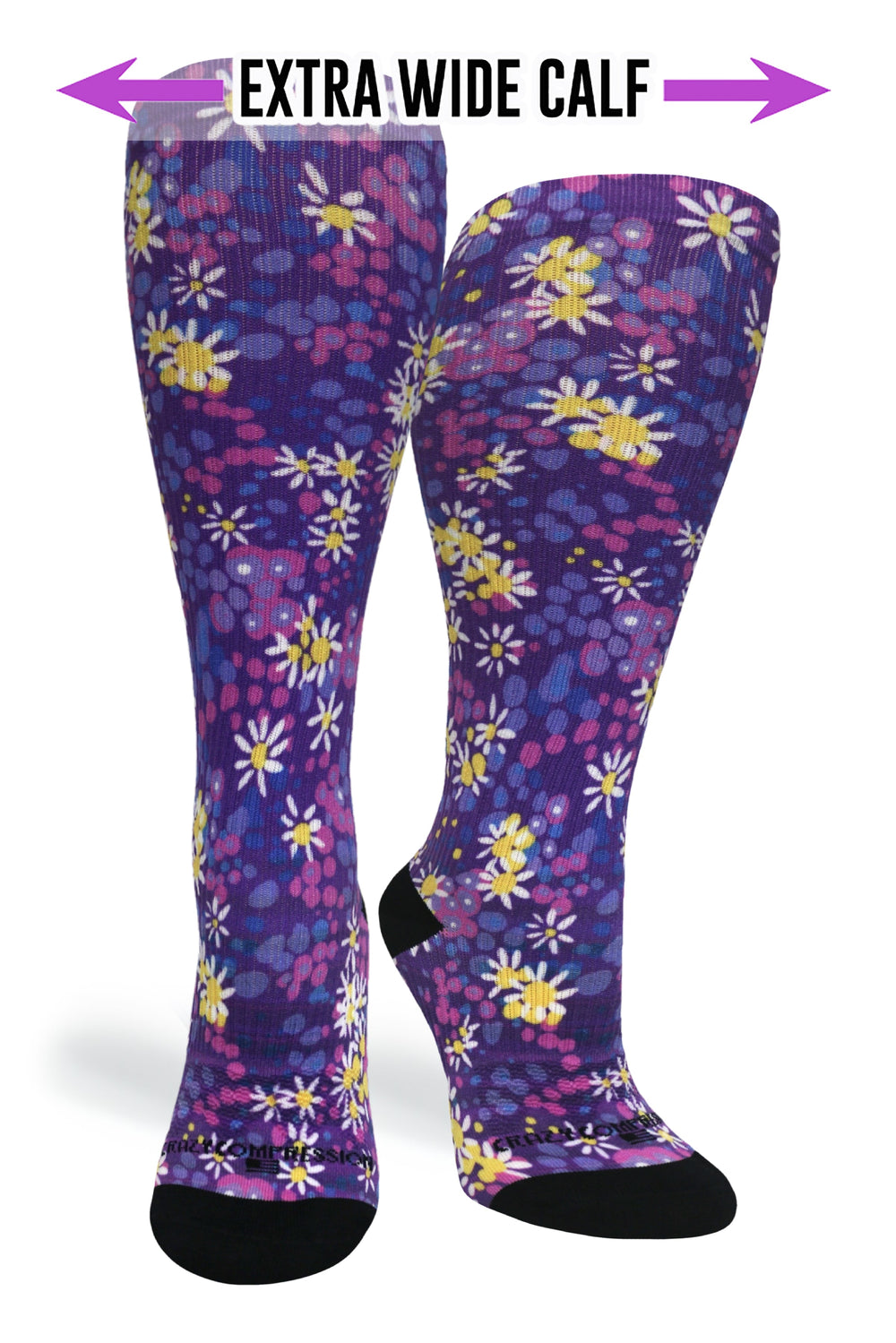 Purple Petals Compression Socks - Equine Exchange Tack Shop