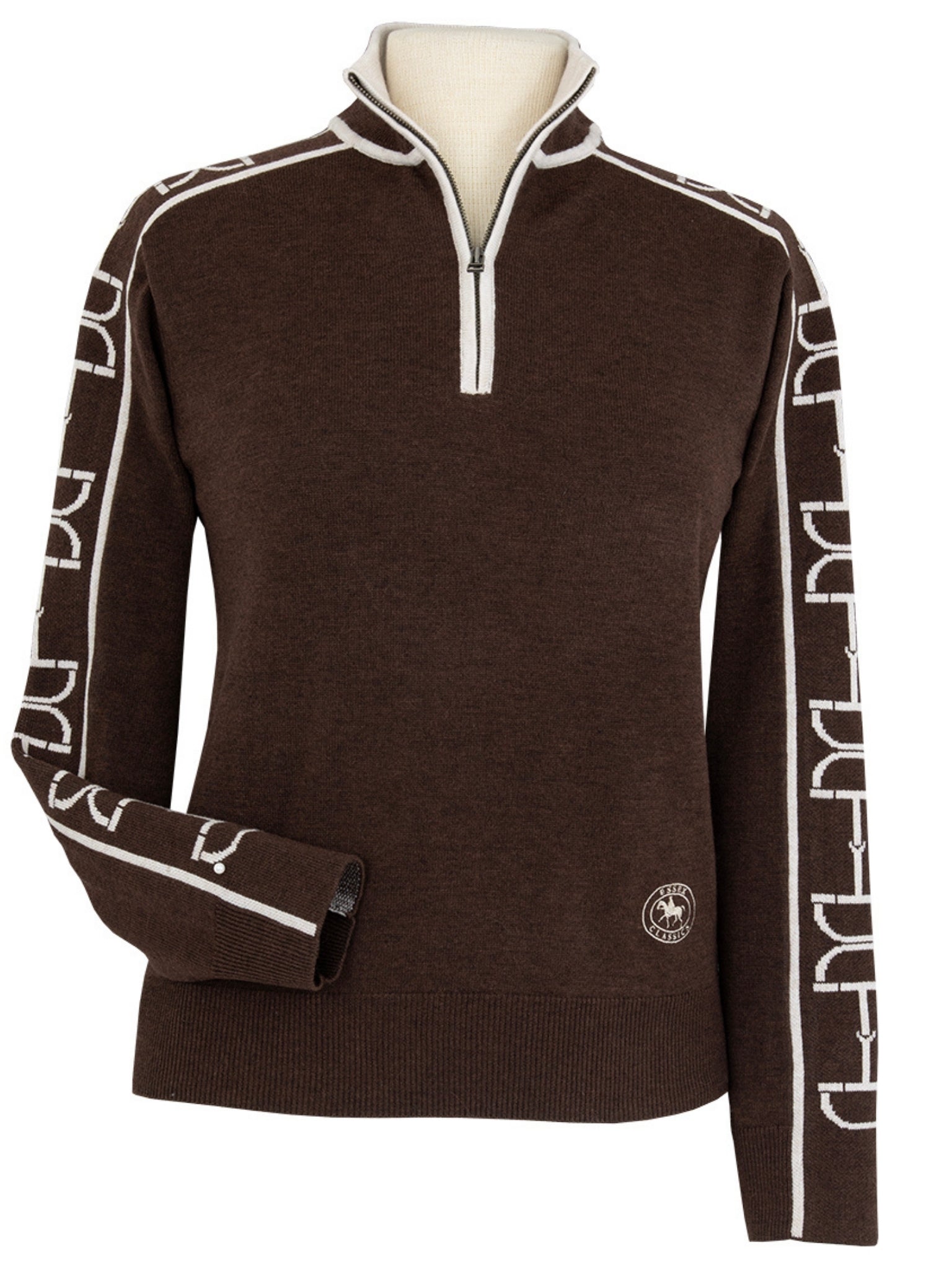 Polished Bit Quarter Zip Sweater - Chocolate