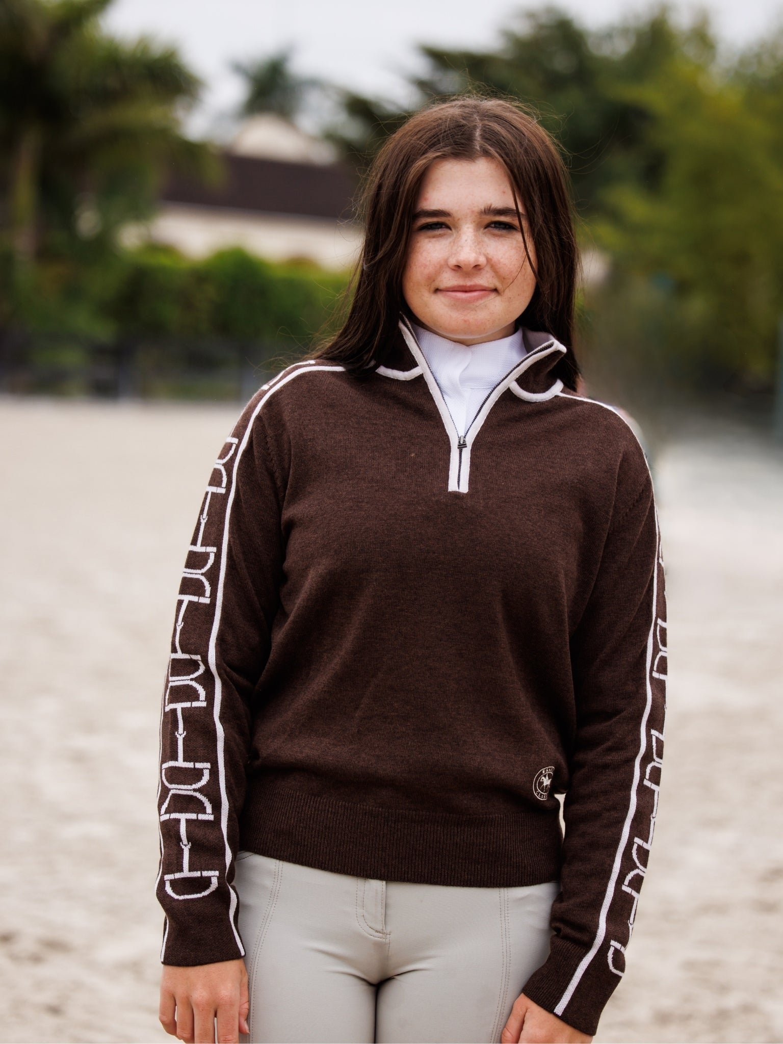 Polished Bit Quarter Zip Sweater - Chocolate