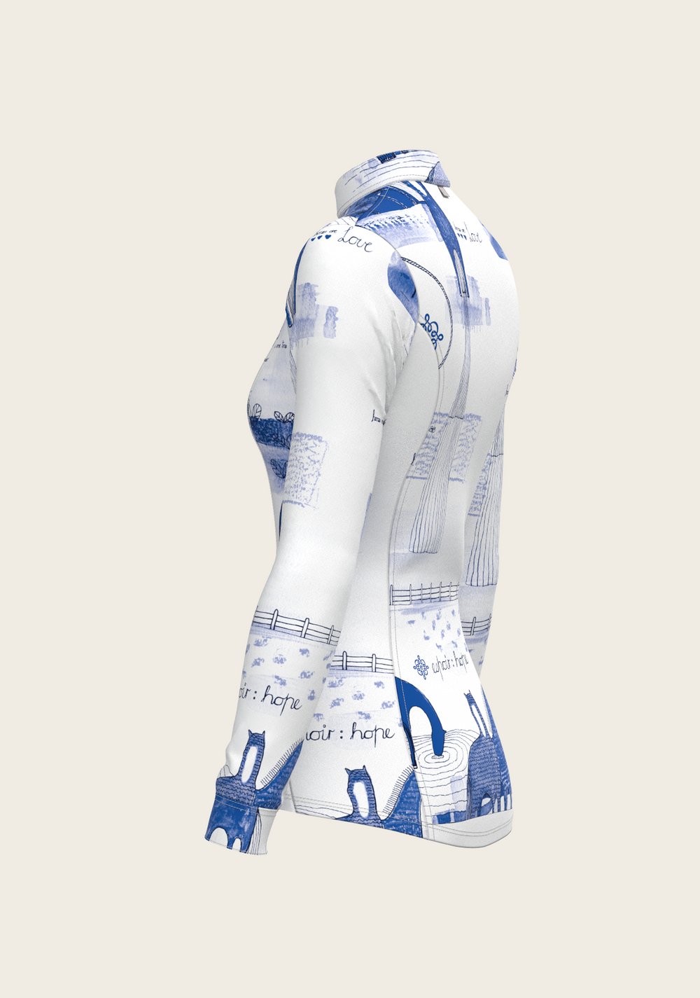 Daydreaming Horses in Blue Quarter Zip Sun Shirt - Equine Exchange Tack Shop