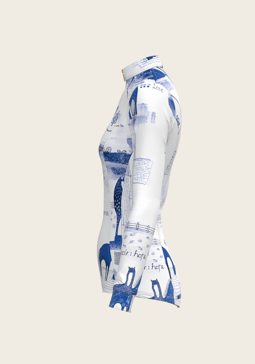 Daydreaming Horses in Blue Quarter Zip Sun Shirt - Equine Exchange Tack Shop