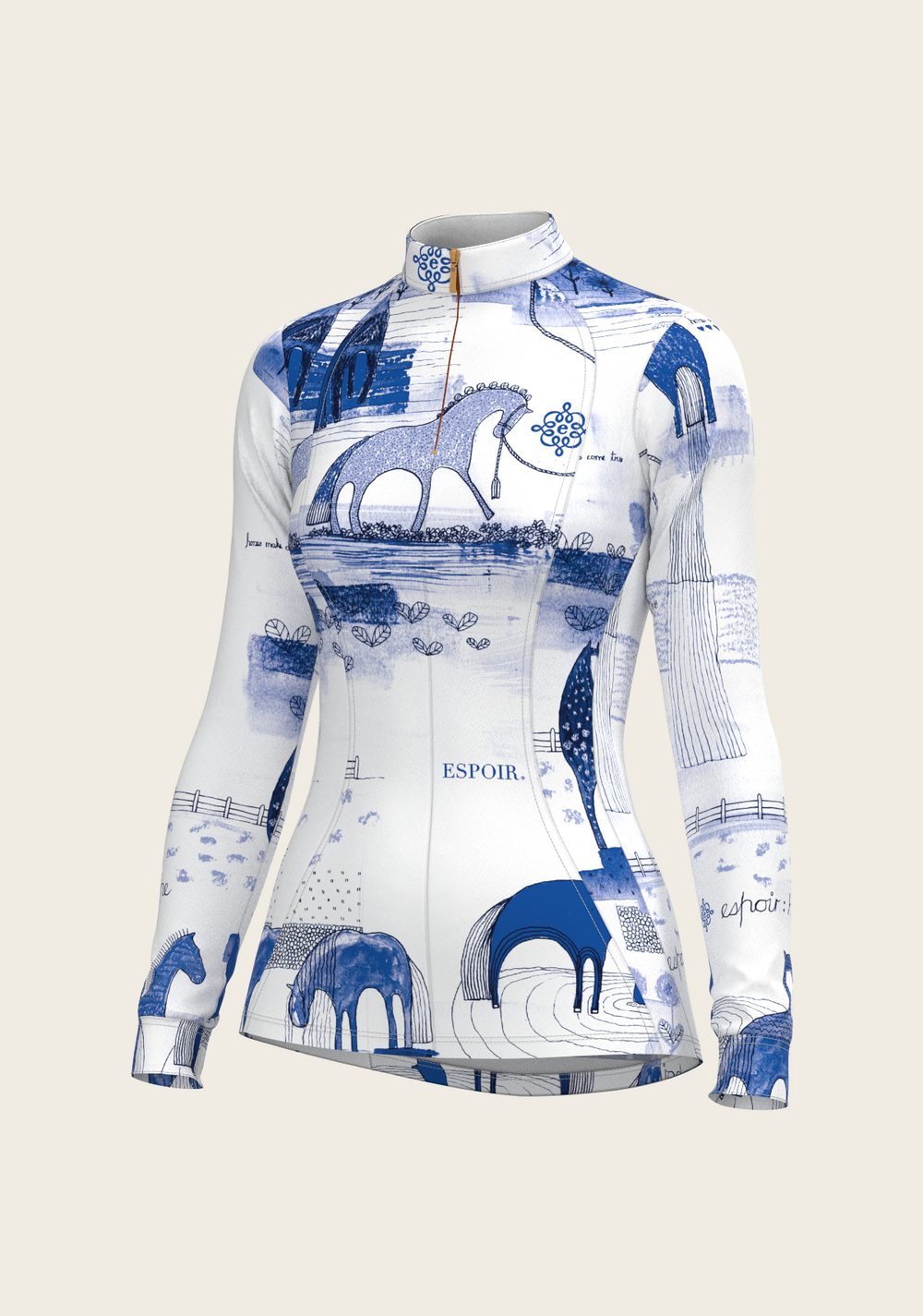 Daydreaming Horses in Blue Quarter Zip Sun Shirt - Equine Exchange Tack Shop