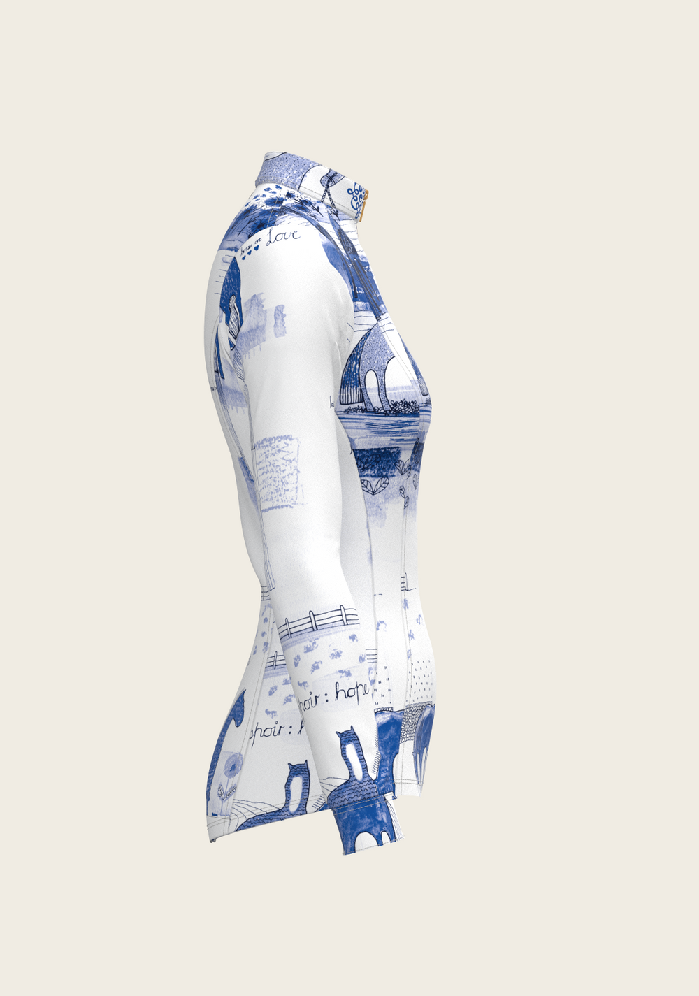 Daydreaming Horses in Blue Quarter Zip Sun Shirt - Equine Exchange Tack Shop