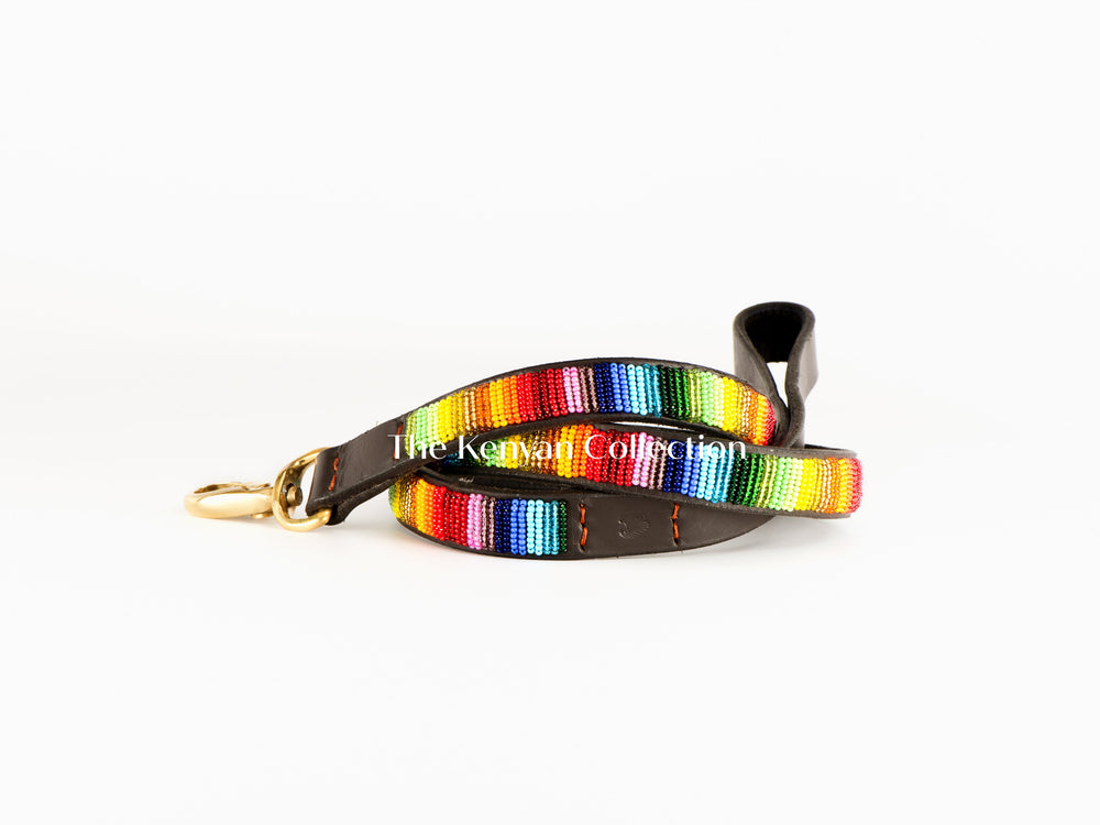 Rainbow Beaded Dog Lead - Equine Exchange Tack Shop