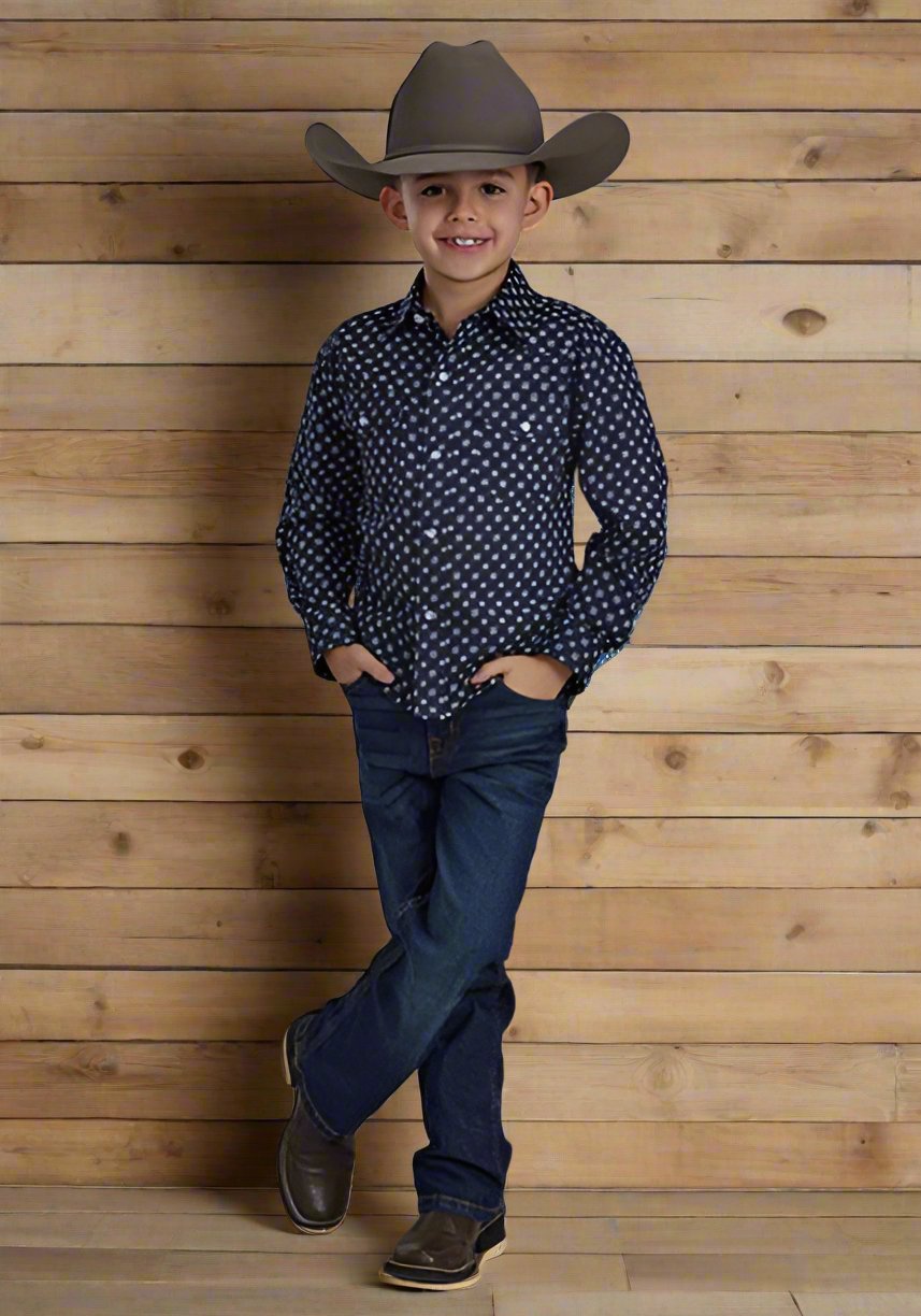 Kids Button Down Long Sleeve Shirt