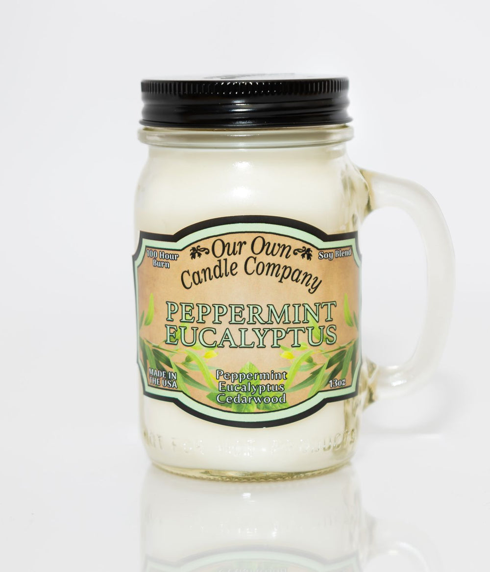 13 oz. Mason Jar Candle - Peppermint Eucalyptus - Equine Exchange Tack Shop