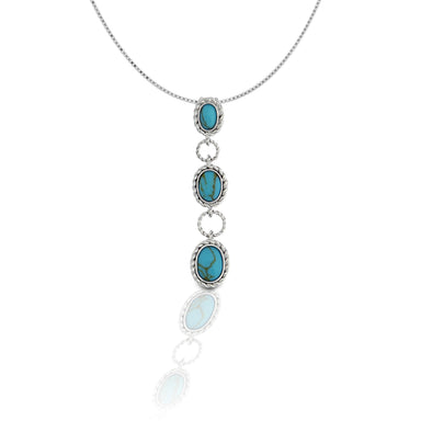 Kelly Herd Turquoise Drop Pendant Necklace - Sterling Silver - Equine Exchange Tack Shop