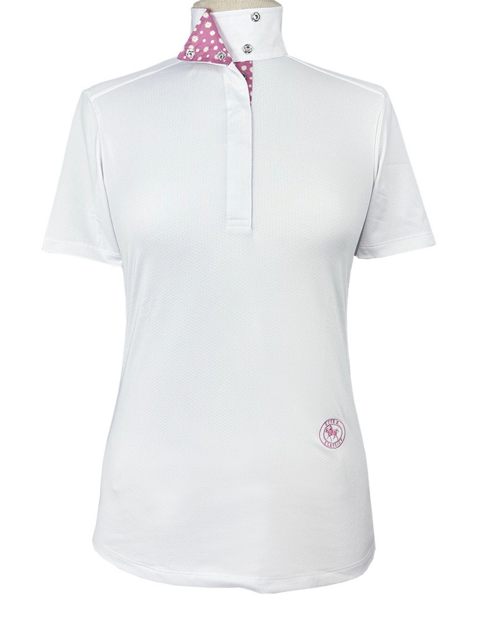 Daisy Delight Ladies Talent Yarn Wrap Collar Short Sleeve Show Shirt - Equine Exchange Tack Shop