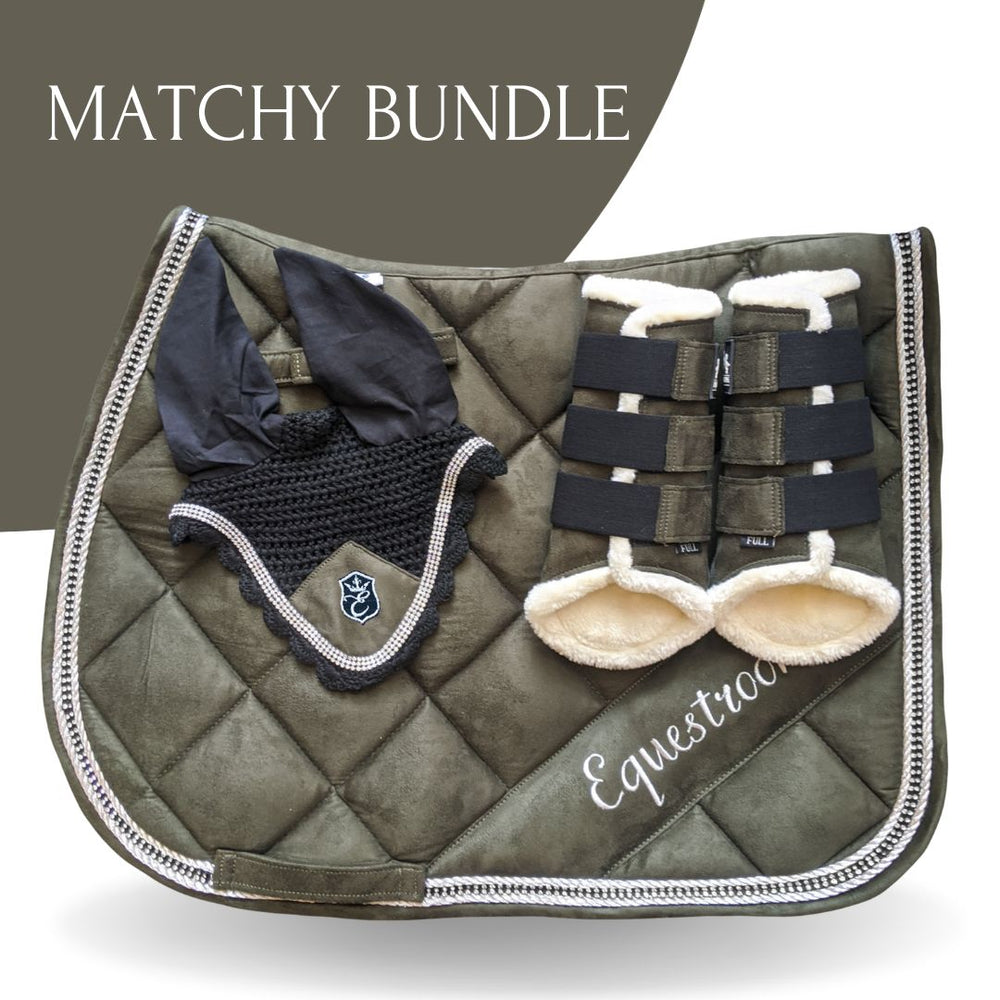 Sage Green Suede Saddle Pad Set - Equine Exchange Tack Shop
