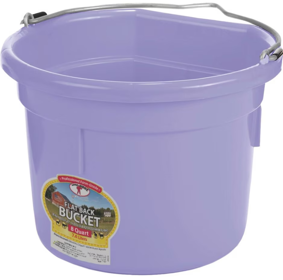 8Qt Flat Back Plastic Bucket - Equine Exchange Tack Shop