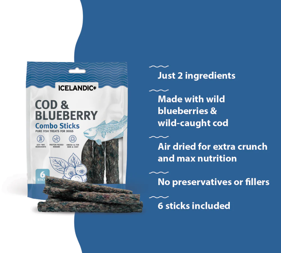 Cod & Blueberry Combo Sticks For Dogs - Equine Exchange Tack Shop