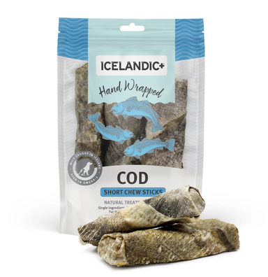 Hand Wrapped Cod Skin Short 5" Chew Sticks for Dogs - Equine Exchange Tack Shop