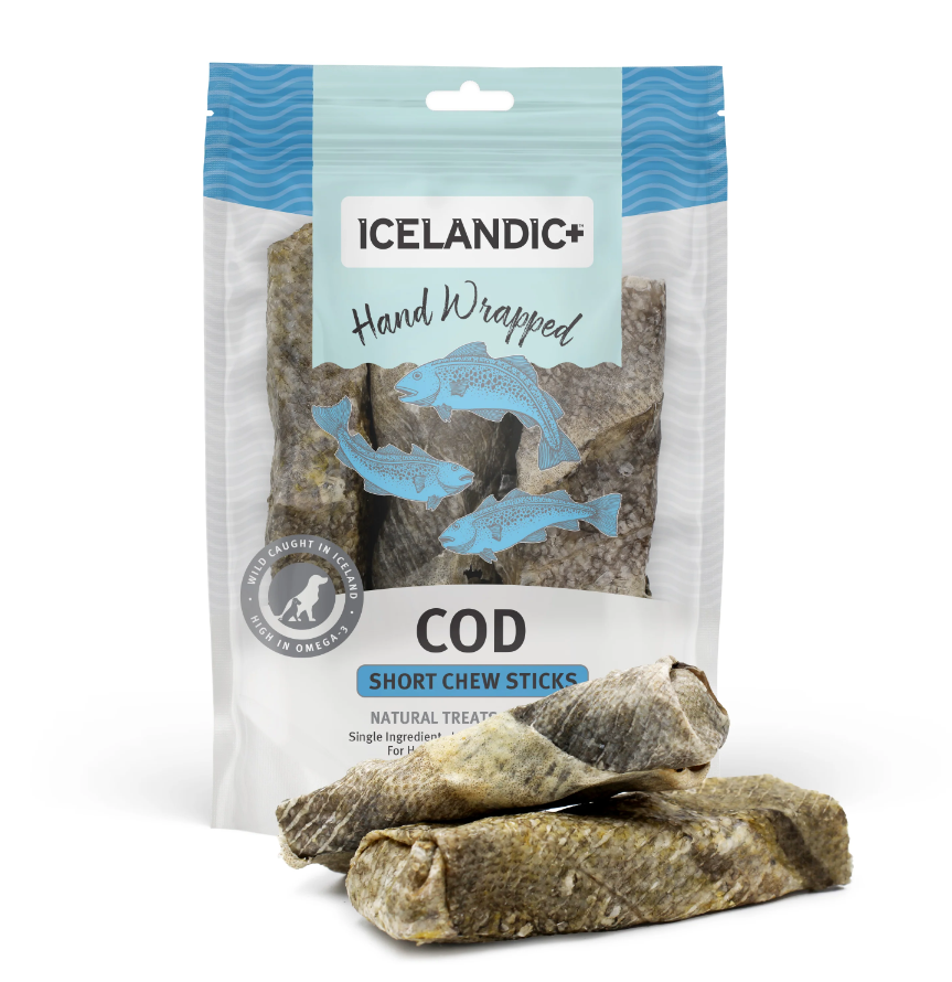 Hand Wrapped Cod Skin Short 5" Chew Sticks for Dogs - Equine Exchange Tack Shop