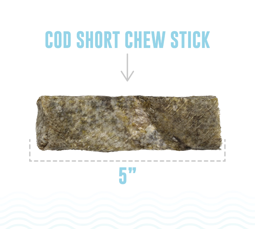 Hand Wrapped Cod Skin Short 5" Chew Sticks for Dogs - Equine Exchange Tack Shop
