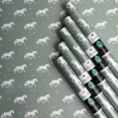 Hunt Seat Winter Horse Wrapping Paper - Equine Exchange Tack Shop
