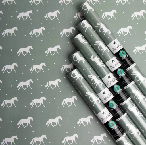Hunt Seat Winter Horse Wrapping Paper - Equine Exchange Tack Shop