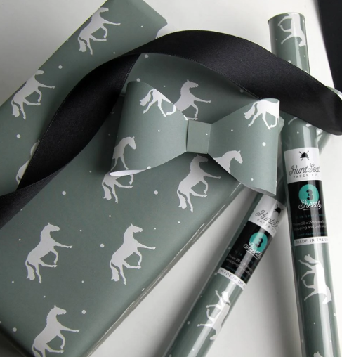 Hunt Seat Winter Horse Wrapping Paper - Equine Exchange Tack Shop