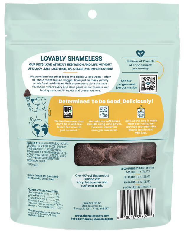SHAMELESS PETS SOFT BAKED DOG BISCUITS - 6oz