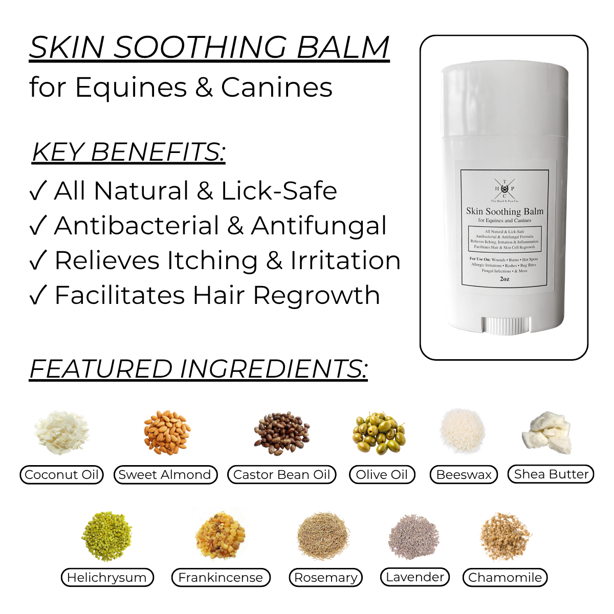 All Natural Skin Soothing Balm - For Dogs & Horses - 2oz