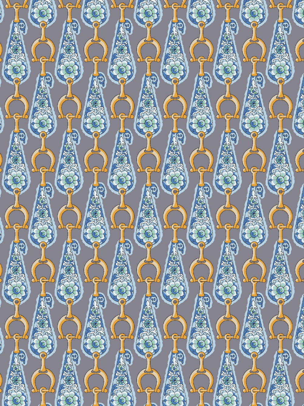 Dora II Schooling Shirt - Blue with Golden Snaffle Trim