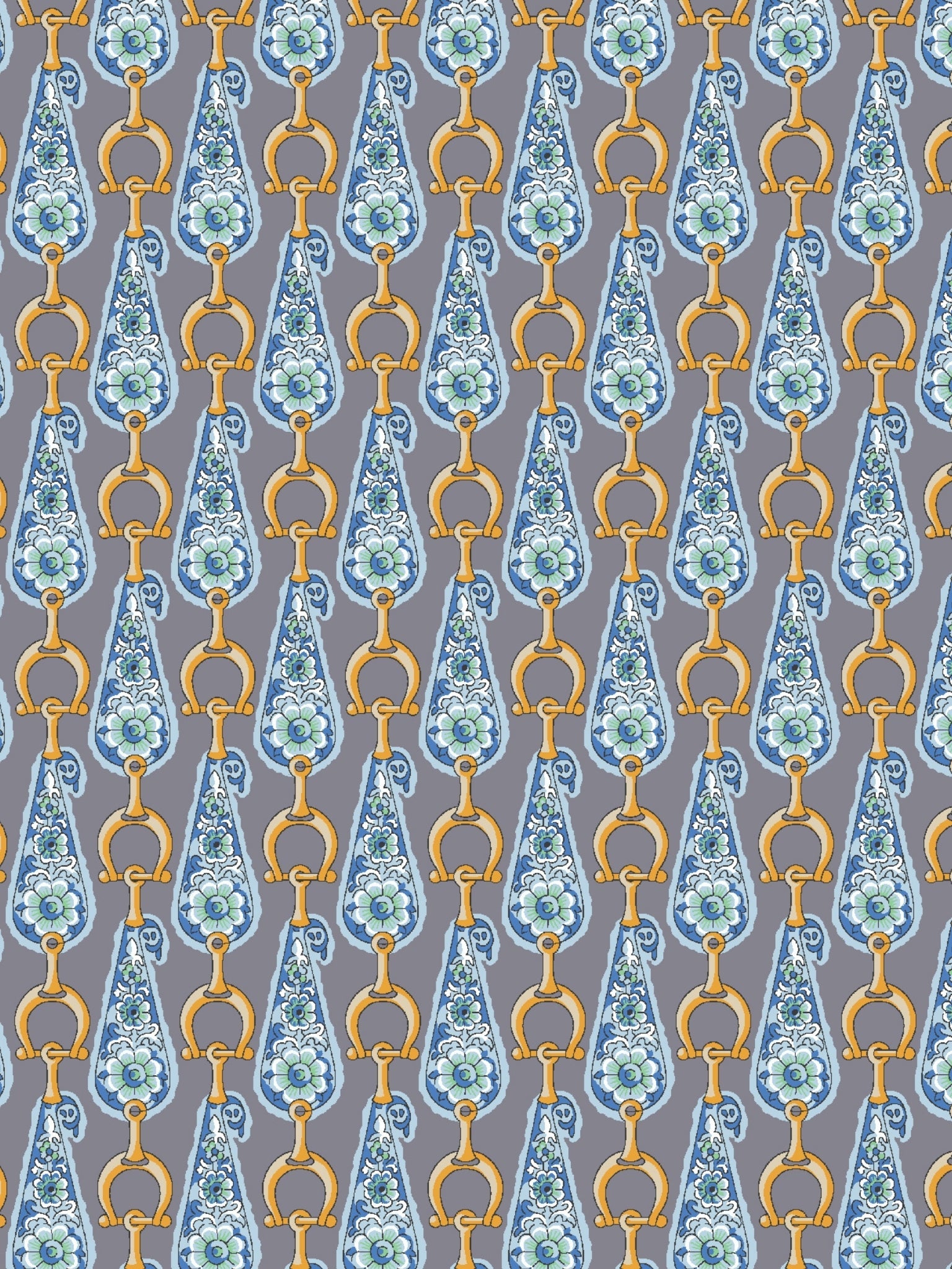 Dora II Schooling Shirt - Blue with Golden Snaffle Trim
