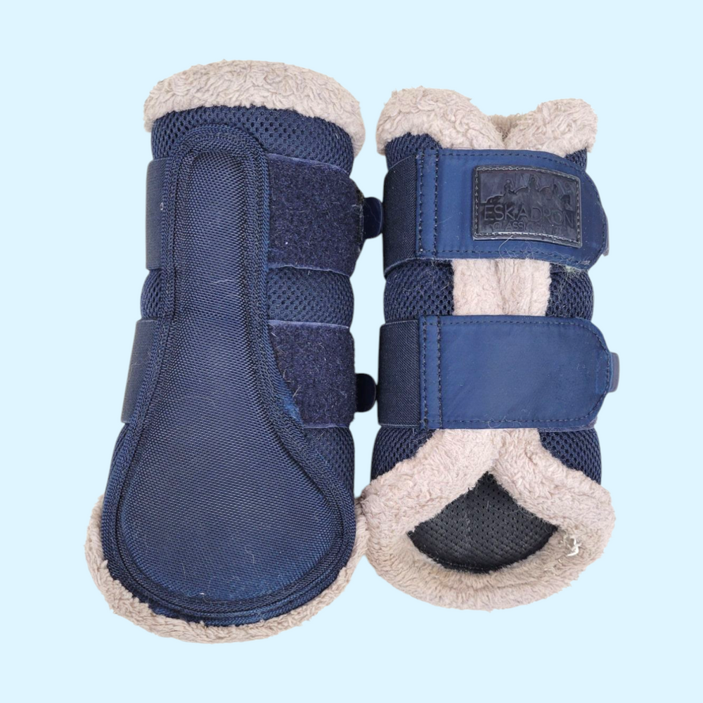 Eskadron Mesh Faux Fur Brushing Boots in Navy - Medium - Equine Exchange Tack Shop