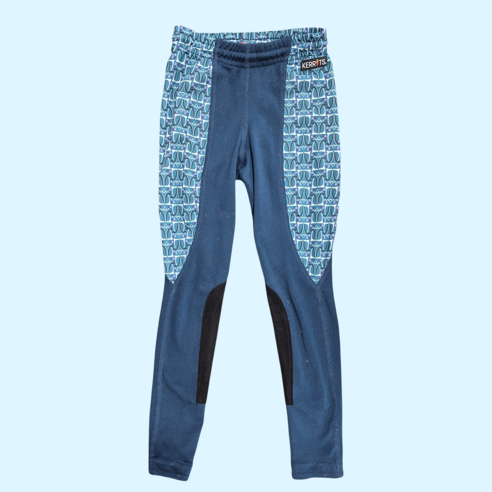 Kerrits Kids Performance Knee Patch Riding Tights in Teal - CH Extra Small - Equine Exchange Tack Shop