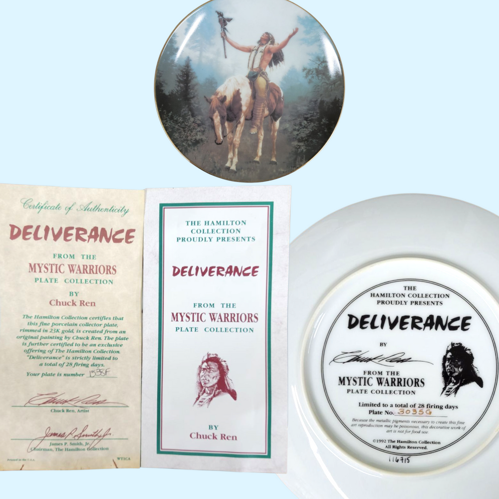 Set of 2 Decorative Native American Plates - Equine Exchange Tack Shop