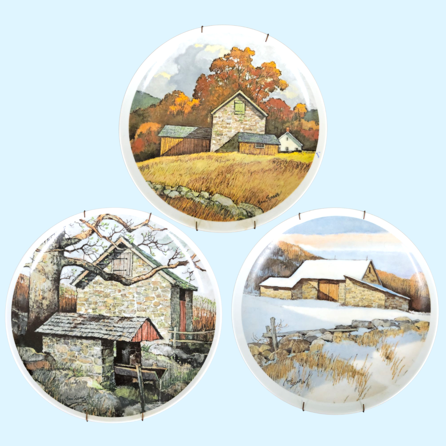 Set of 3 Decorative Farmhouse Plates - Equine Exchange Tack Shop