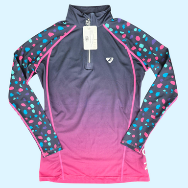 Aubrion Kids Long Sleeve Baselayer in Navy/Pink - 11/12 - Equine Exchange Tack Shop