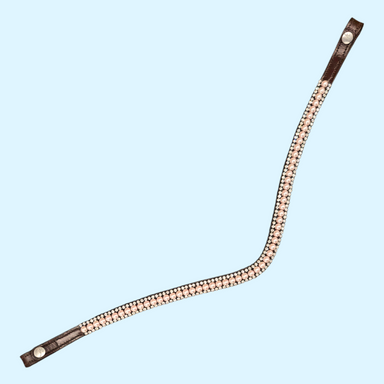 Antares Pearl/Crystal Browband in Brown/Pink - Oversize - Equine Exchange Tack Shop