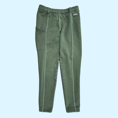 Kerrits Kids Knee Patch Power Stretch Winter Tights in Green - Large - Equine Exchange Tack Shop