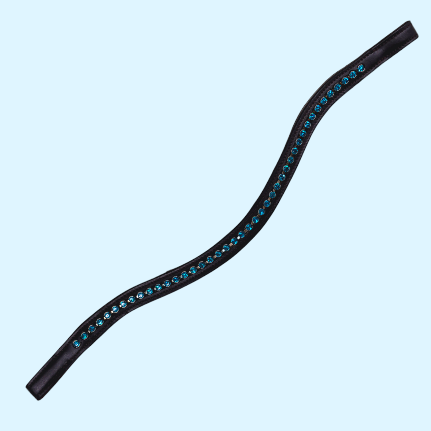 No Brand Curved Browband Brown w/Turquoise - 17"